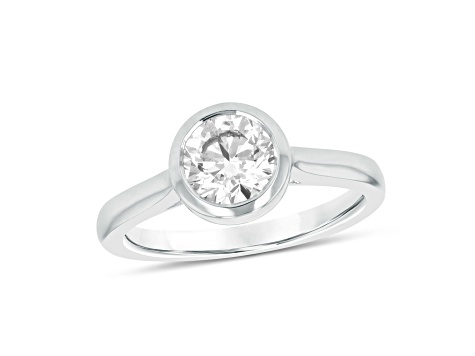 1.00ct Lab Grown Diamond Bezel Set Ring in 14k White Gold