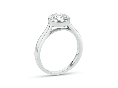 1.00ct Lab Grown Diamond Bezel Set Ring in 14k White Gold