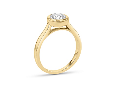 1.00ct Lab Grown Diamond Bezel Set Ring in 14k Yellow Gold