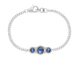 Judith Ripka Penelope Blue Dumortierite & 0.65ctw Bella Luce® Rhodium Over Sterling Silver Bracelet
