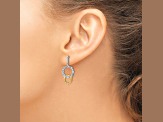 14K Two-tone Lab Grown Diamond SI1/SI2, G H I, Fancy Circle Drop Post Earrings