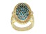 Judith Ripka 1.7ctw London Blue Topaz And 0.14ctw Bella Luce 14K Gold Clad Ring