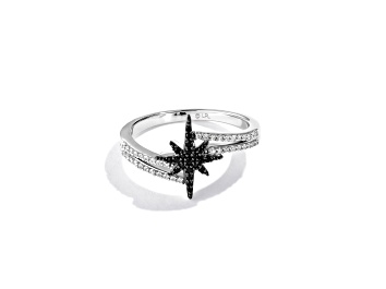 Picture of Star Wars™ Fine Jewelry Guardians Of Light Black & White Diamond Rhodium Over Silver Ring 0.25ctw