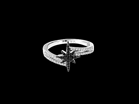 Star Wars™ Fine Jewelry Guardians Of Light Black & White Diamond Rhodium Over Silver Ring 0.25ctw