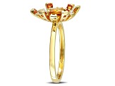 Madeira Citrine and White Topaz 18k Yellow Gold Over Sterling Silver Cocktail Ring 1.33ctw