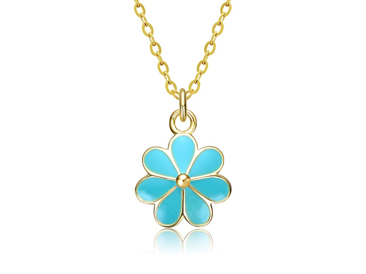 ★daisy★✾14kgf 14K Gold Plated over Sterling Silver with Tiffany Blue Enamel