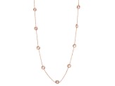 Morganite Simulant 10K Rose Gold Station Necklace 2.97ctw