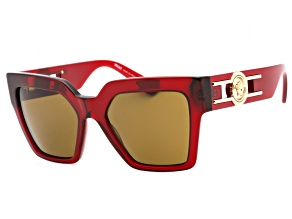 Versace Bordeaux Square Frames / Dark Brown Lenses Sunglasses