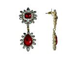 Off Park® Collection, Gold Tone Siam and Clear Multi-Shape Crystal Drop Earrings.