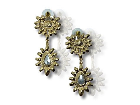 Off Park® Collection, Gold Tone Siam and Clear Multi-Shape Crystal Drop Earrings.