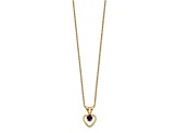 10k Yellow Gold Children's 0.11 cttw Amethyst Birthstone Heart Pendant with 15 Inch Rope Chain