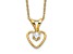 10k Yellow Gold Children's 0.15 cttw White Zircon Birthstone Heart Pendant with 15 Inch Rope Chain