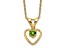 10k Yellow Gold Children's 0.12 cttw Peridot Birthstone Heart Pendant with 15 Inch Rope Chain