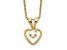 10k Yellow Gold Children's Opal Birthstone Heart Pendant Rope with 15 Inch Rope Chain