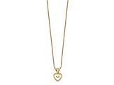 10k Yellow Gold Children's Opal Birthstone Heart Pendant Rope with 15 Inch Rope Chain