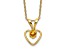 10k Yellow Gold Children's 0.1 cttw Citrine Birthstone Heart Pendant Rope with 15 Inch Rope Chain