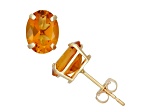 Oval Citrine 10K Yellow Gold Earrings 2.20ctw