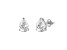 White Cubic Zirconia 14k White Gold Studs With Velvet Gift Box 3.00ctw