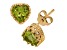 Green Peridot 14K Yellow Gold Over Sterling Silver Heart Earrings 1.60ctw