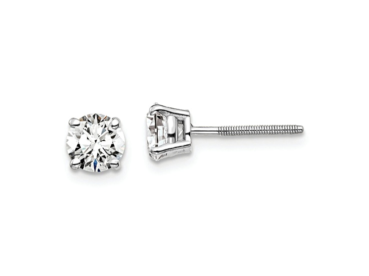 Rhodium Over 14K Gold Certified Lab Grown Diamond 1ct. VS/SI GH+, Screw ...