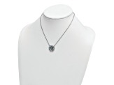 Rhodium Over Sterling Silver Crystal Sliding Turtle 15.5 Inch with 2 Inch Extension Necklace