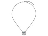 Rhodium Over Sterling Silver Crystal Sliding Turtle 15.5 Inch with 2 Inch Extension Necklace