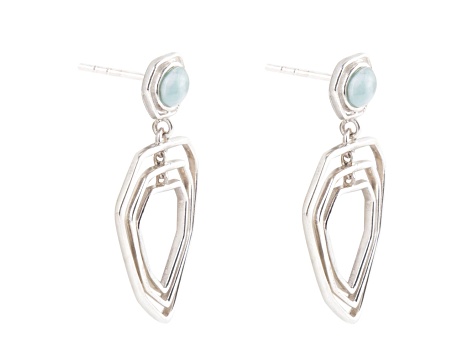 Barse Jewelry Blue Larimar Sterling Silver Organic Dangle Earrings