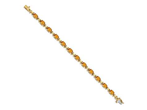 14K Two-tone Gold Citrine Bracelet