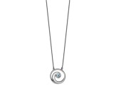Rhodium Over Sterling Silver Crystal Wave 16 + 2 Inch Extension Necklace
