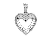 Rhodium Over 14k White Gold Diamond Heart Pendant