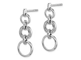 Rhodium Over 14K White Gold Lab Grown Diamond Fancy Dangle Earrings