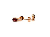 1.80ctw Oval Garnet and Cubic Zirconia Rose Gold Over Sterling Silver Earrings