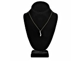 White Cubic Zirconia 14k Yellow Gold Pendant With Chain 0.50ctw