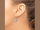 Sterling Silver Rhodium-plated with 14K Accent Prasiolite Earrings