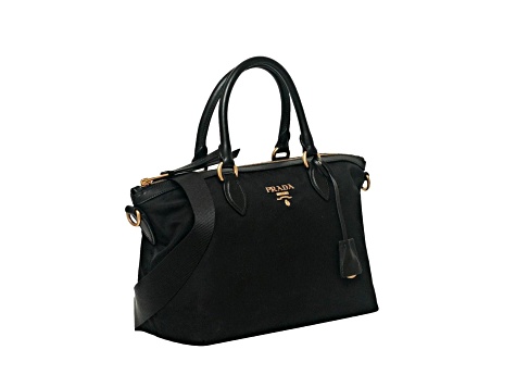 高速 割引 平日 Leather Black Nylon Tessuto Prada Clochette Tote Crossbody 靴
