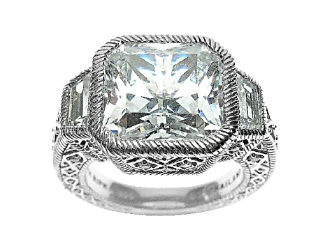 Judith Ripka 16.70ctw Square Bella Luce Diamond Simulant Rhodium Over Sterling Silver Statement Ring