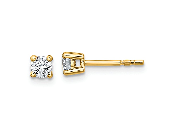 10k Yellow Gold 3.5mm Round 4-Prong 0.34ctw Diamond Stud Earrings
