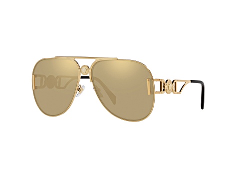 Versace Unisex Fashion 63mm Gold Sunglasses|VE2255-100203-63