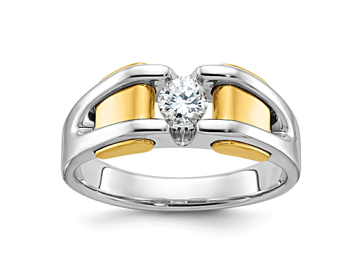 10K Two-tone Yellow and White Gold Men's Diamond Ring 0.40ct