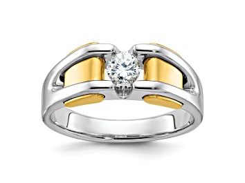 Picture of 10K Two-tone Yellow and White Gold Men's Diamond Ring 0.40ct