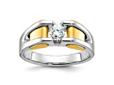 10K Two-tone Yellow and White Gold Men's Diamond Ring 0.40ct