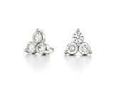 White Lab-Grown Diamond 14k White Gold Stud Earrings 1.00ctw