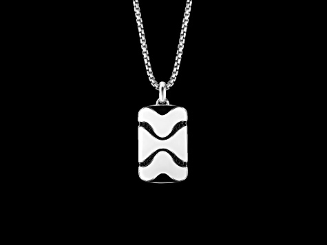 Star Wars™ Fine Jewelry The Stormtrooper™ Diamond Rhodium Over Silver With Ceramic Pendant 0.50ctw