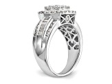 Rhodium Over 14K White Gold Diamond Cluster Engagement Ring 1.44ctw