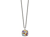 Rhodium Over Sterling Silver with 14K Accent Citrine/Amethyst/Swiss Blue Topaz/Peridot Necklace