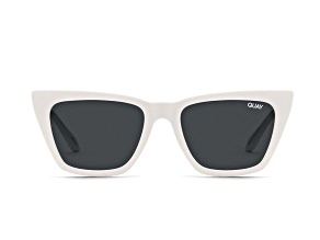 Quay Call the Shots White Cat Eye Frame / Smoke Lenses Sunglasses