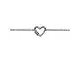 Kids/Teens Rhodium Plated over Brass with Clear Cubic Zirconia Heart Bracelet