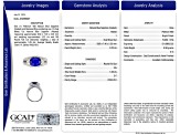 Oval Blue Sapphire and White Diamond Platinum Ring. 4.31 CTW