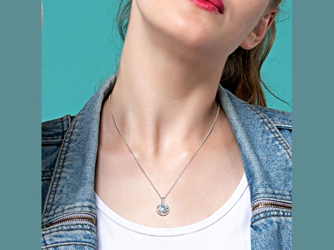 2.50ctw Sky Blue Topaz, White Topaz and Diamond Swirl Pendant with ...