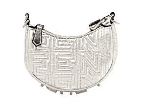 Fendi x Marc Jacobs Fendigraphy Silver Tone Mini Hobo Leather Bag